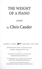 The weight of a piano / Chris Cander.
